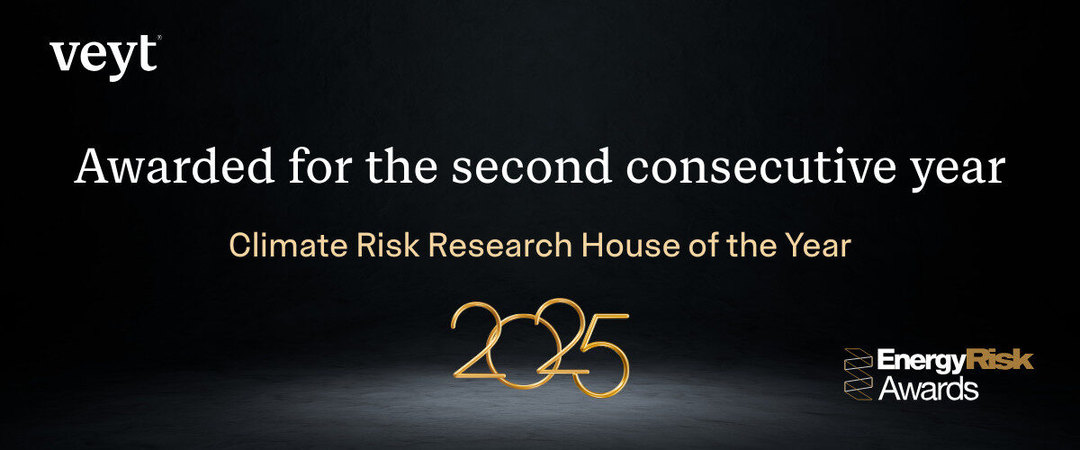 Veyt awarded as climate risk research house of the year 2025.